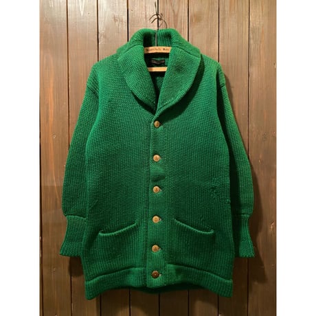 1920~30's Athletic Shawl Collar Cardigan Size:approx.-40~42