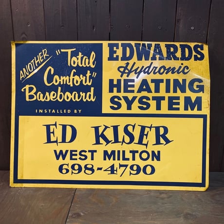 Edwards Hydronic Heating System Tin Sign