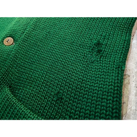 1920~30's Athletic Shawl Collar Cardigan Size:approx.-40~42