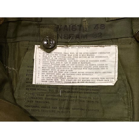 1950’ｓ US.Army Rebuild M-51 Modified Field Pants Recon Slim ''DeadStock'' Size:34x33