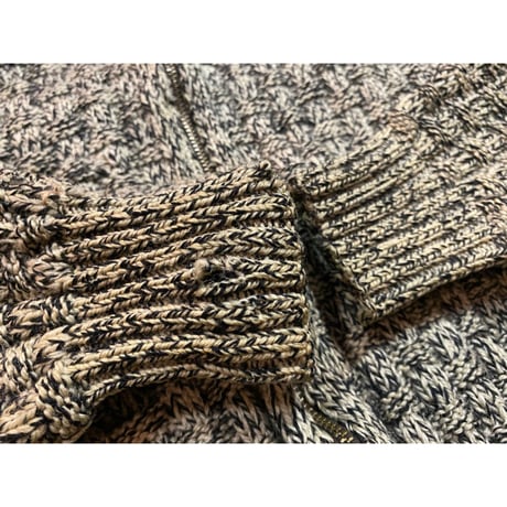1930' HandKnit Salt&Pepper Zipped Cardigan Size:approx.-38~40