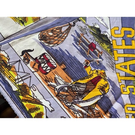 1960's U.S.Air Force Alaska Scarf Size:75x73cm