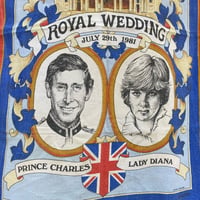 1980's RoyalWeding Souvenir Cloth Size:74x46 (cm)