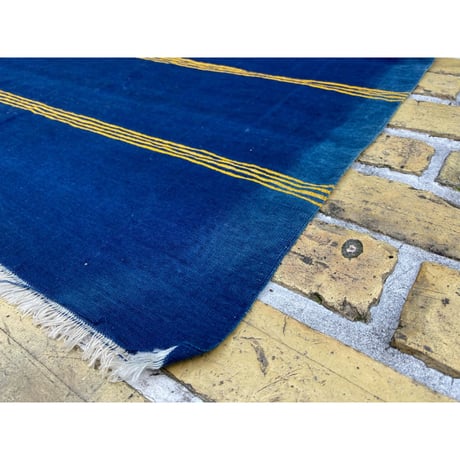 Vintage Indigo Cotton Rug Size:328x76 (cm)