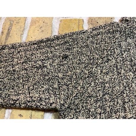1930' HandKnit Salt&Pepper Zipped Cardigan Size:approx.-38~40