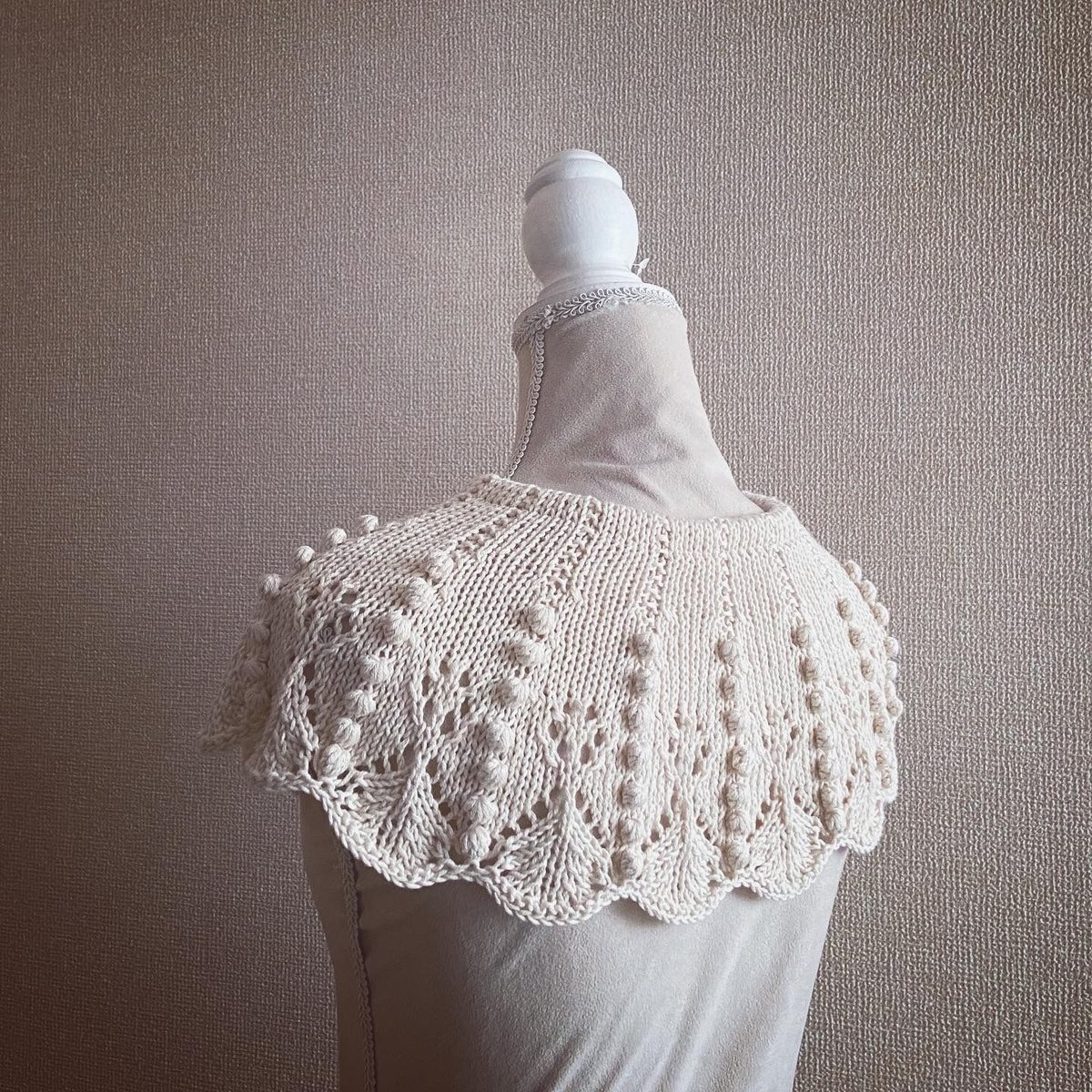 かぎ編みつけ襟　オーダー受付中 アトリエ K'sK 岡本啓子 かぎ針編み 手編みキット モチーフつなぎの衿