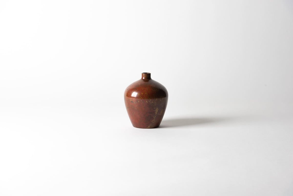 吊花器　花器　銅器　花入 花入 坐 朱銅 / Flower Vase - ZA shu-do | 炭谷三郎商店