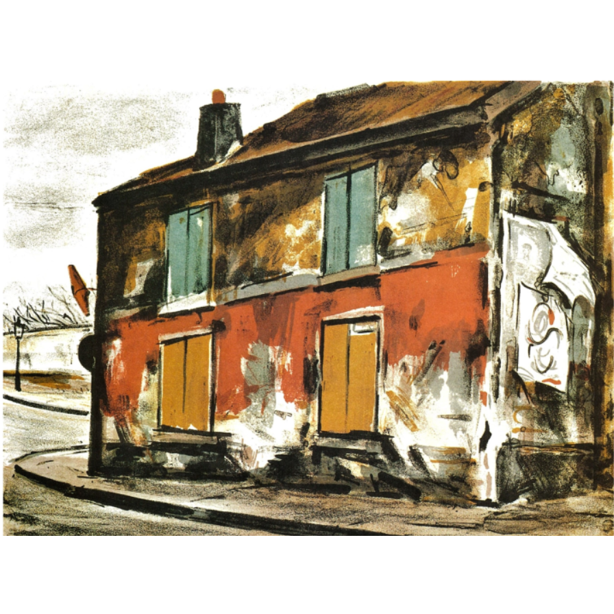 荻須 高徳 パリの散策 赤い家 | ArtPlus OnlineStore