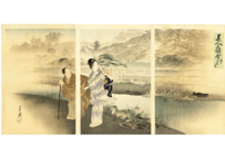 月耕　美人名所合 関口芭蕉庵