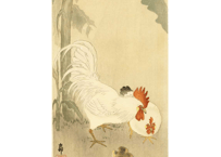 古邨　鶏と雛