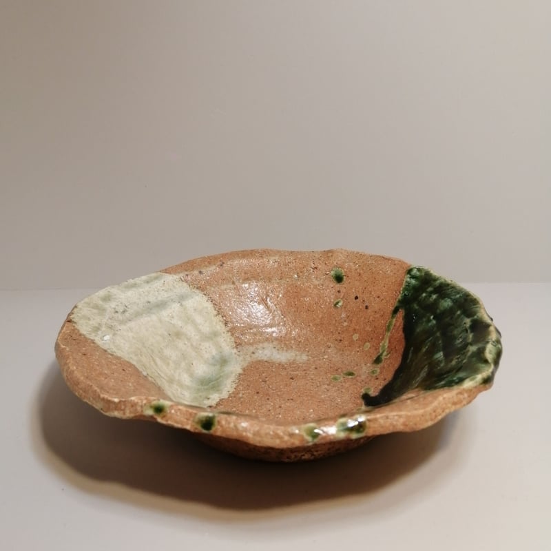 佐藤和次　　織部　　皿 佐藤和次 「 織部九寸五分皿 」No1 食器 - レトロ ＆アート空間 「 古