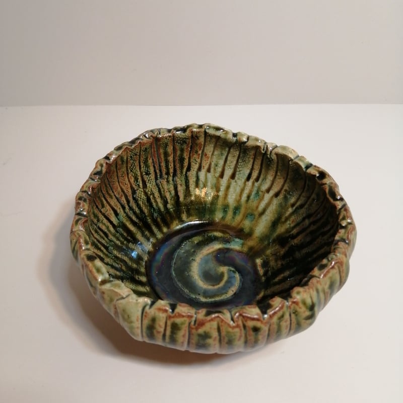 佐藤和次　　織部　　皿 佐藤和次 「 織部九寸五分皿 」No1 食器 - レトロ ＆アート空間