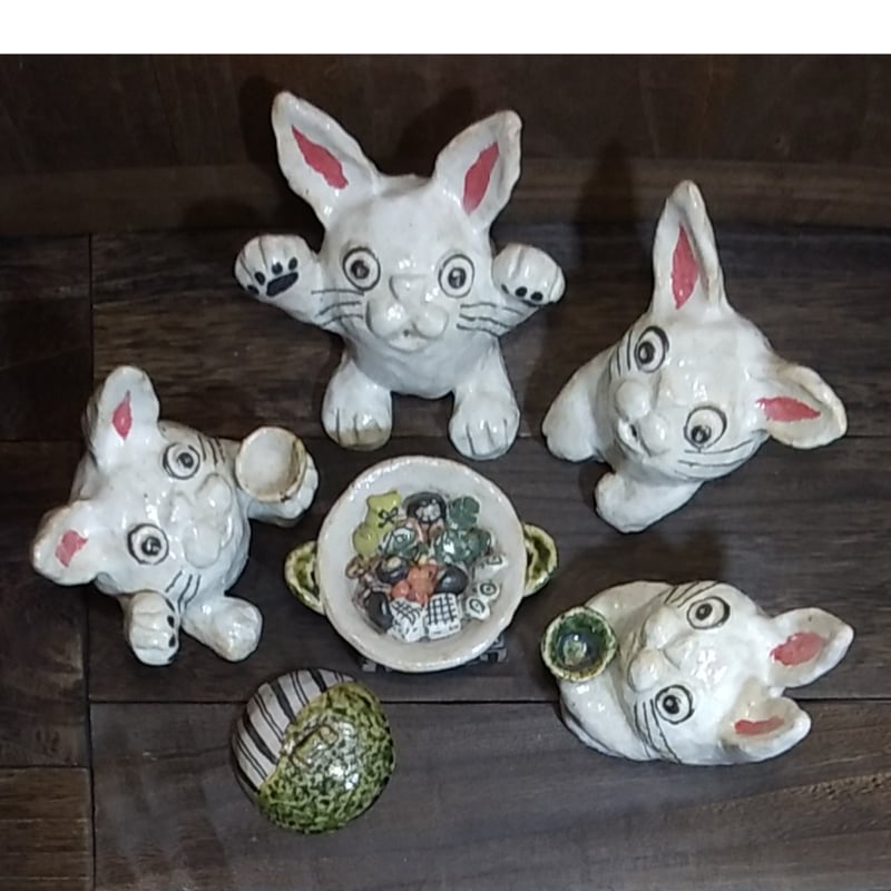 白ウサギ　スタンディングポーズ　雪うさぎ　WAGNER　アンティーク スタイル G95615c1.jpg