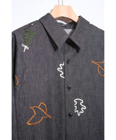 st-86SB / shisyu black denim shirts