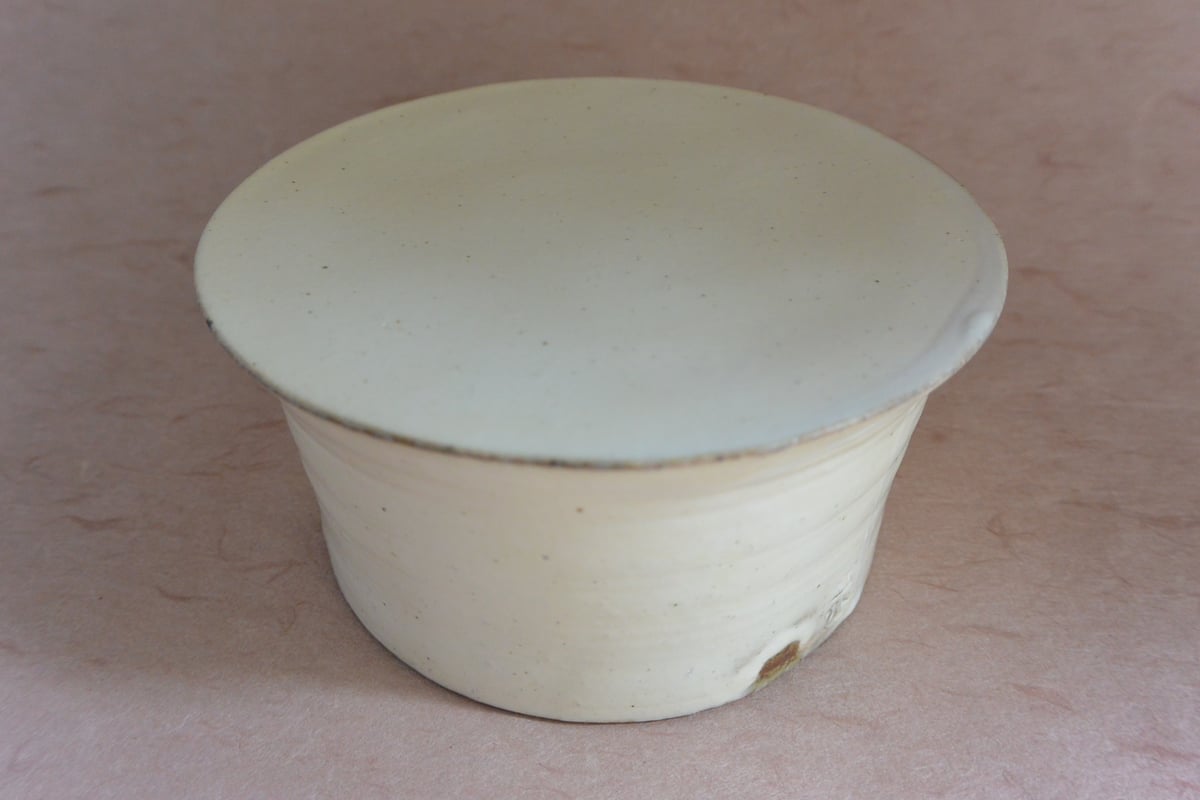 希少：花岡隆　粉引台皿　高台 工芸品