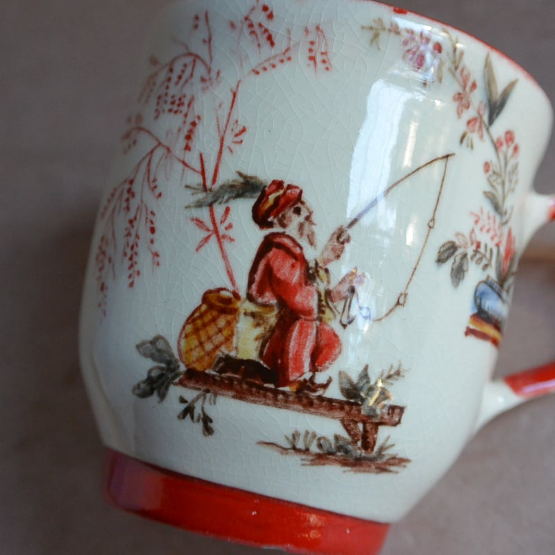 色絵シノワズリ釣人文カップ＆ソーサー 008 | 桃居 online 展覧会