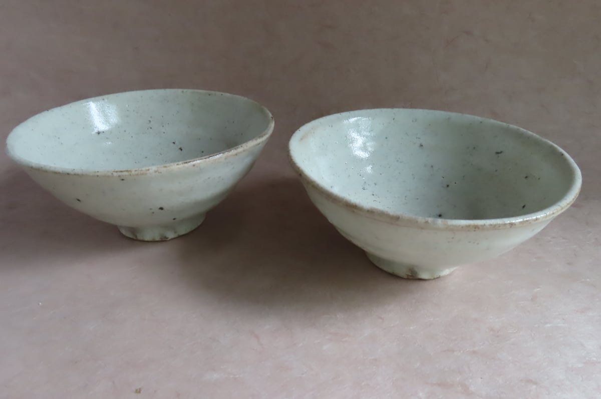 茶道具 桃形 粉引茶碗 共箱(K-A364) 粉引碗 M007 | 桃居 online 展覧会