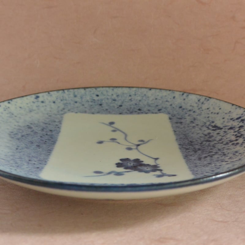 染付六寸皿　菜の花散文皿 染付六寸皿 菜の花散文皿