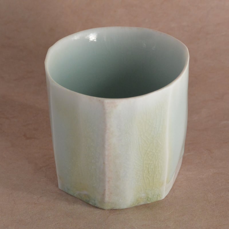白磁 筒碗 陶芸 窯変白磁 面取筒碗 T018 | 桃居 online 展覧会