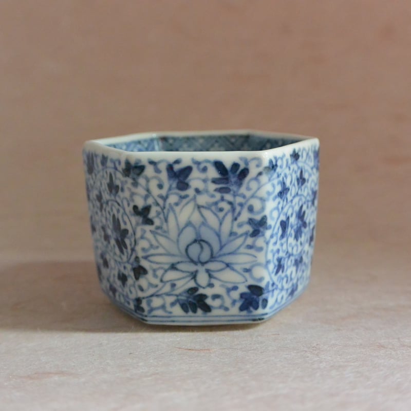 2388 九谷焼 染付 青花 猪口 5客 時代物 【公式通販】