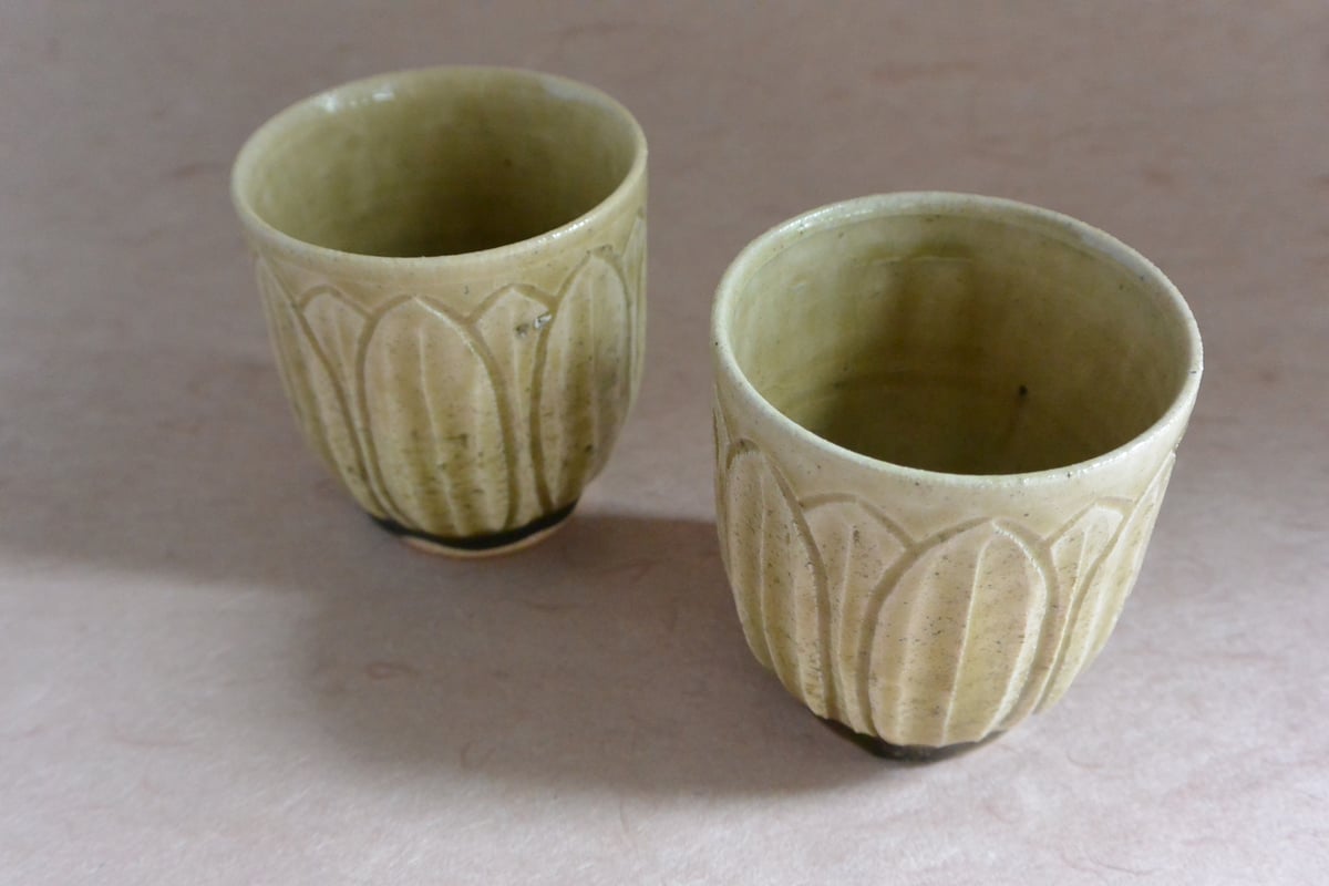 灰釉湯呑 (浅野 陽）未使用 新品同様 灰釉湯呑 (浅野 陽）未使用