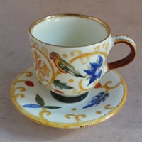 色絵オウム文カップ＆ソーサー 011