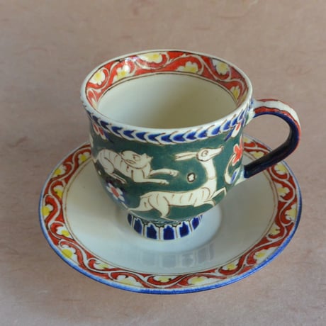 升たか 色絵 象、孔雀 紋 コーヒーカップ&ソーサー #升たか CATEGORY 升たか | 桃居 online 展覧会