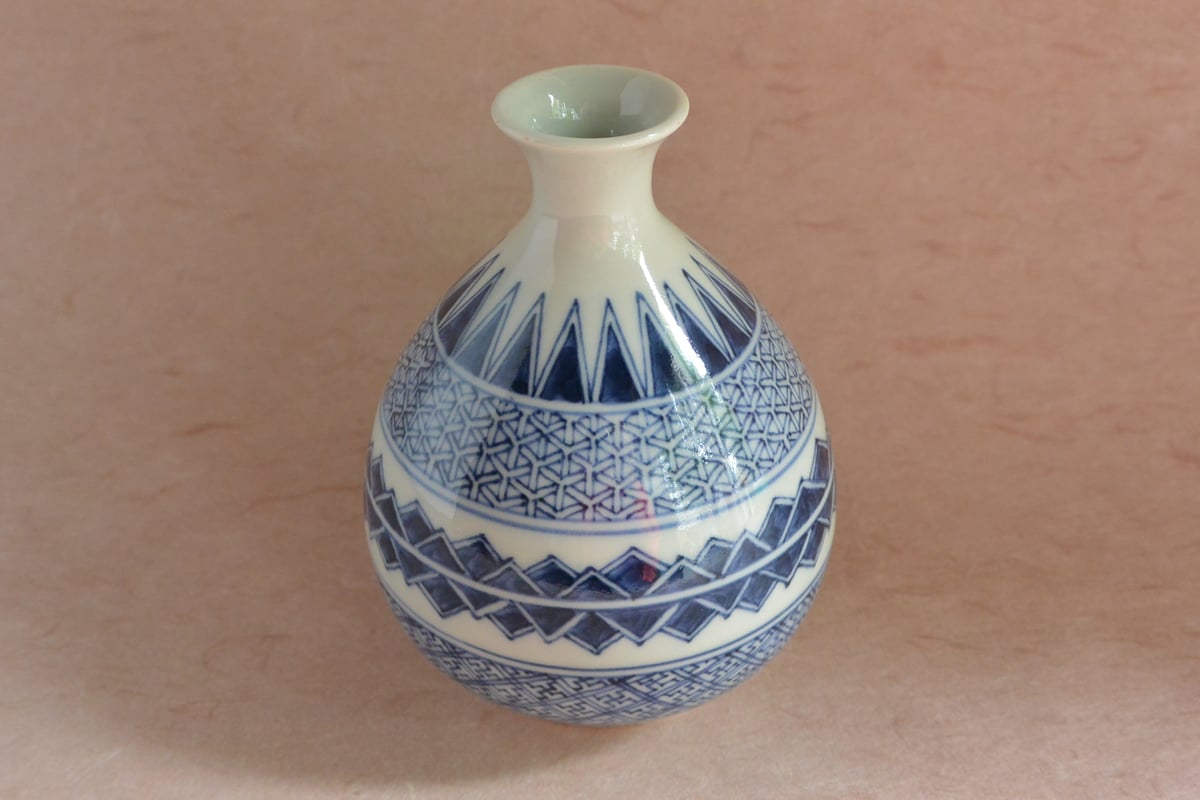 中国古玩　染付徳利17cm12cm 中国古玩 染付徳利17cm12cm