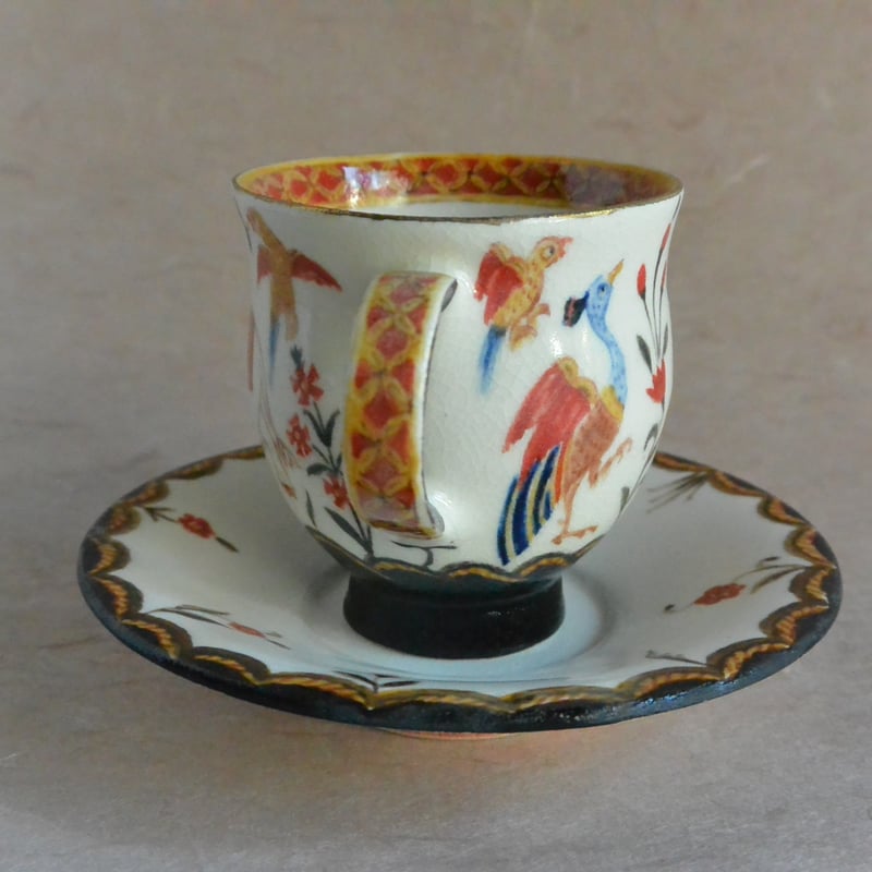 色絵象・孔雀文 コーヒーカップ＆ソーサー 020 | 桃居 online 展覧会
