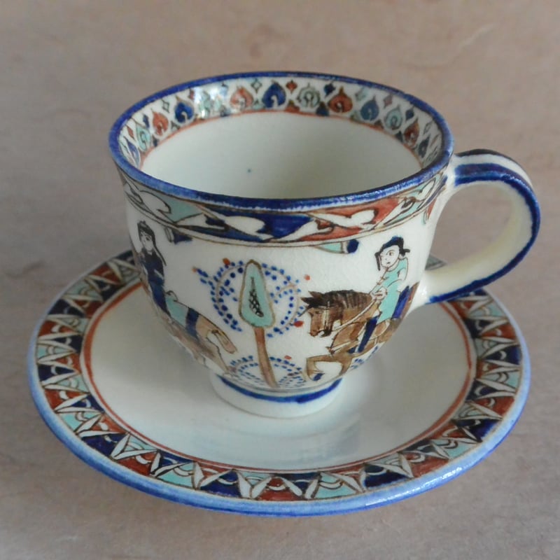 色絵ペルシャ騎馬文 コーヒーカップ＆ソーサー 017 | 桃居 online 展覧会
