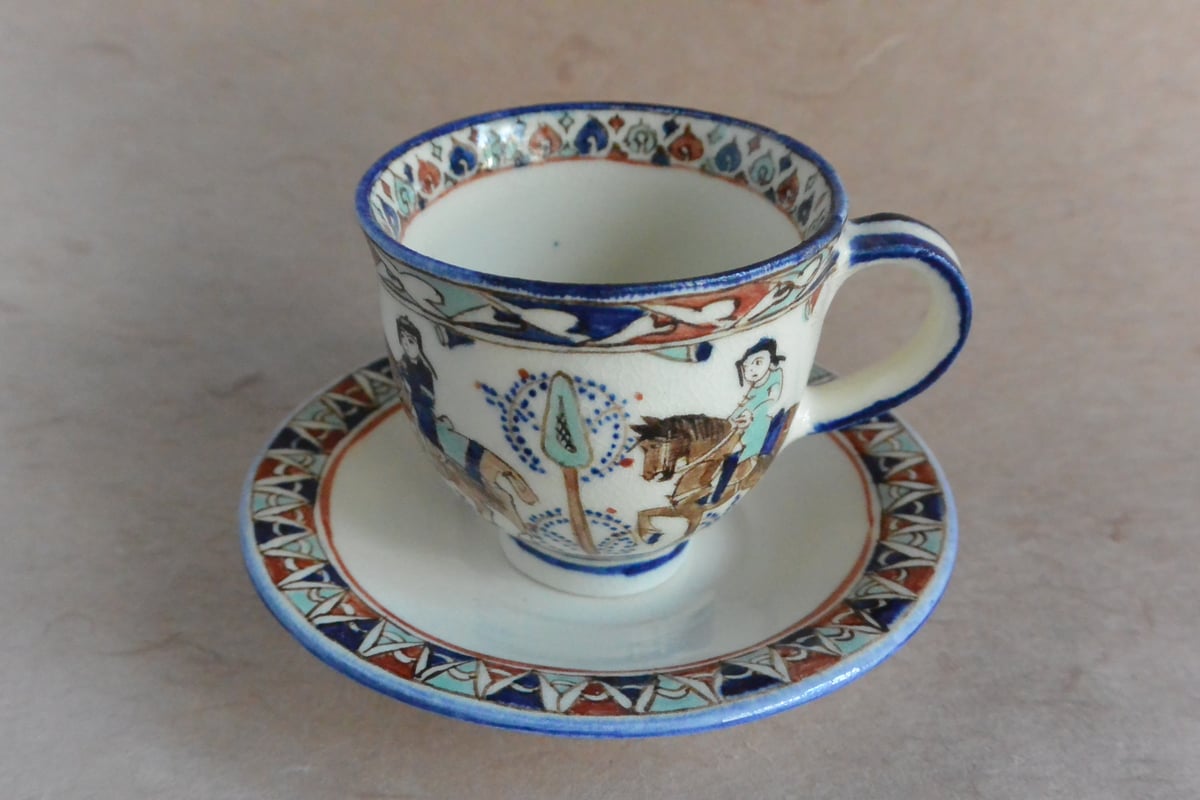 色絵ペルシャ騎馬文 コーヒーカップ＆ソーサー 017 | 桃居 online 展覧会