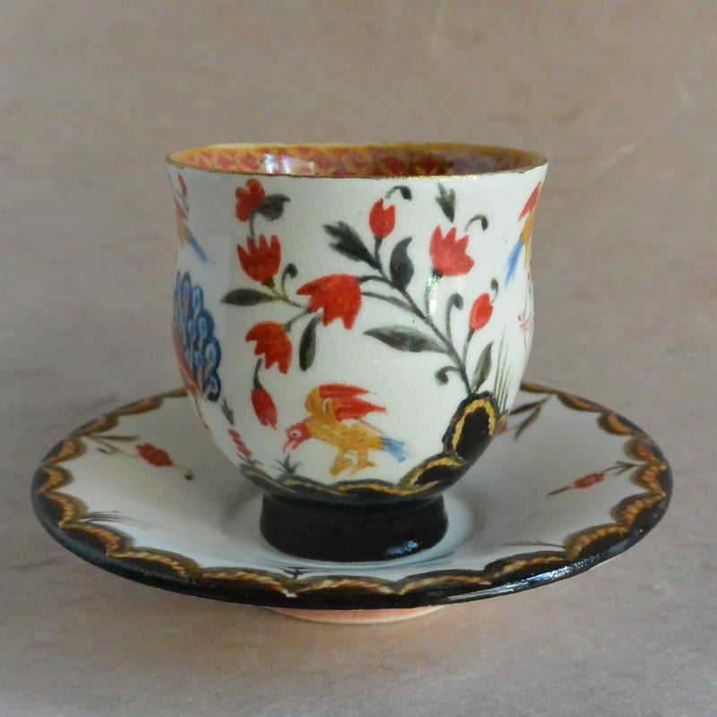 升たか 色絵 象、孔雀 紋 コーヒーカップ&ソーサー #升たか 色絵象・孔雀文 コーヒーカップ＆ソーサー 020 | 桃居 online 展覧会
