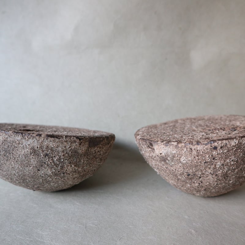白灰化粧半球型花器 003 | 桃居 online 展覧会