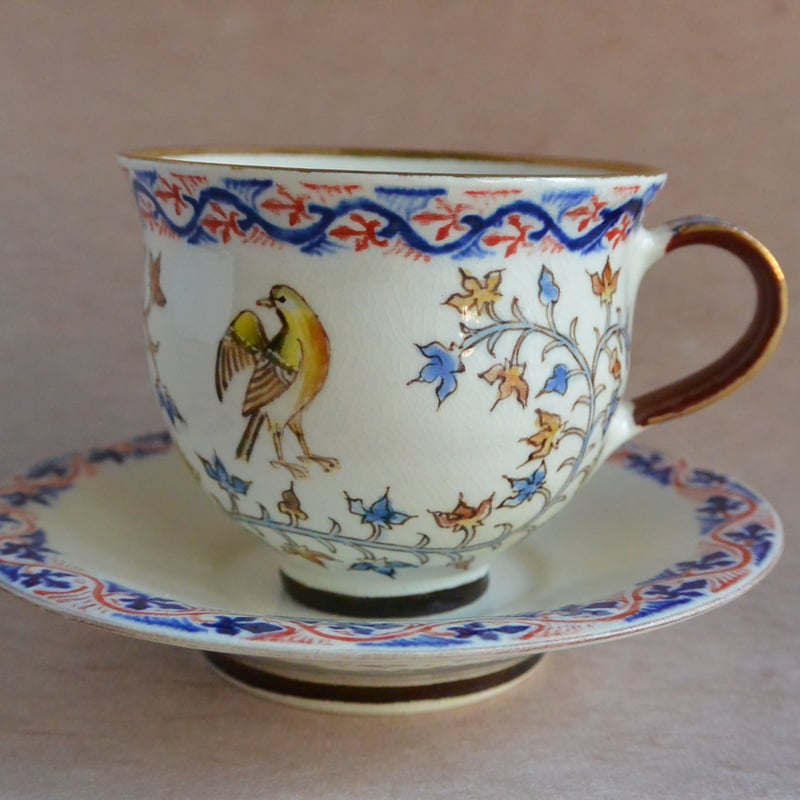 色絵鳥文カップ＆ソーサー 013 | 桃居 online 展覧会