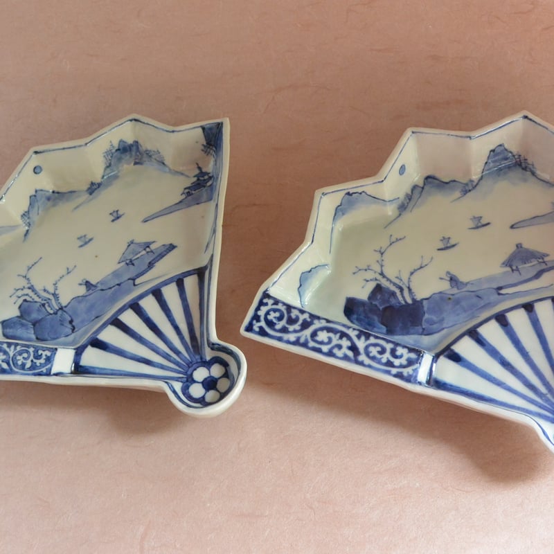 染付山水文扇形向付 028 | 桃居 online 展覧会