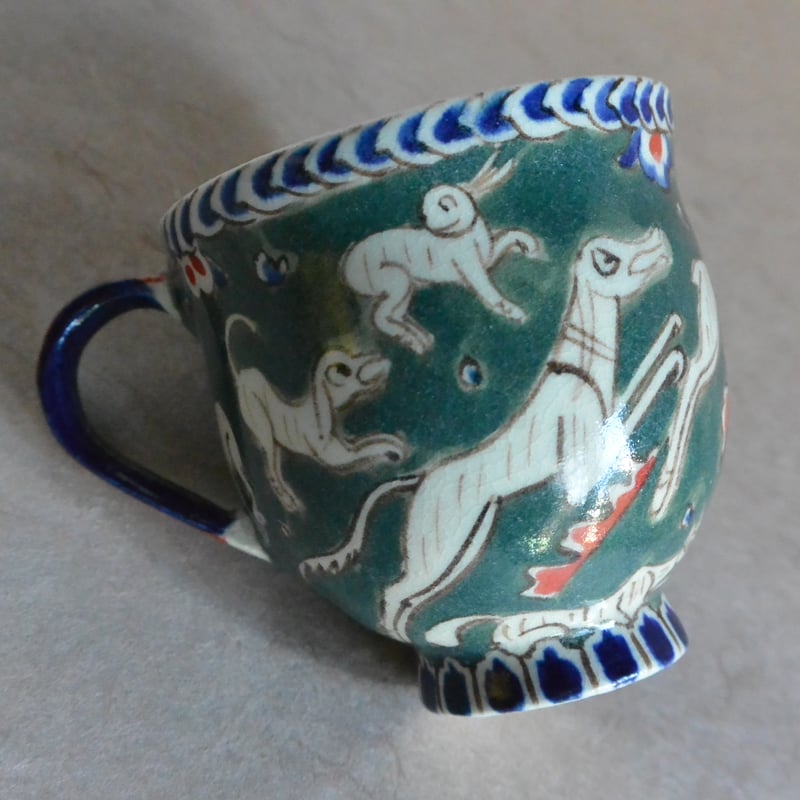 色絵鹿・ウサギ文 コーヒーカップ＆ソーサー 019 | 桃居 online 展覧会