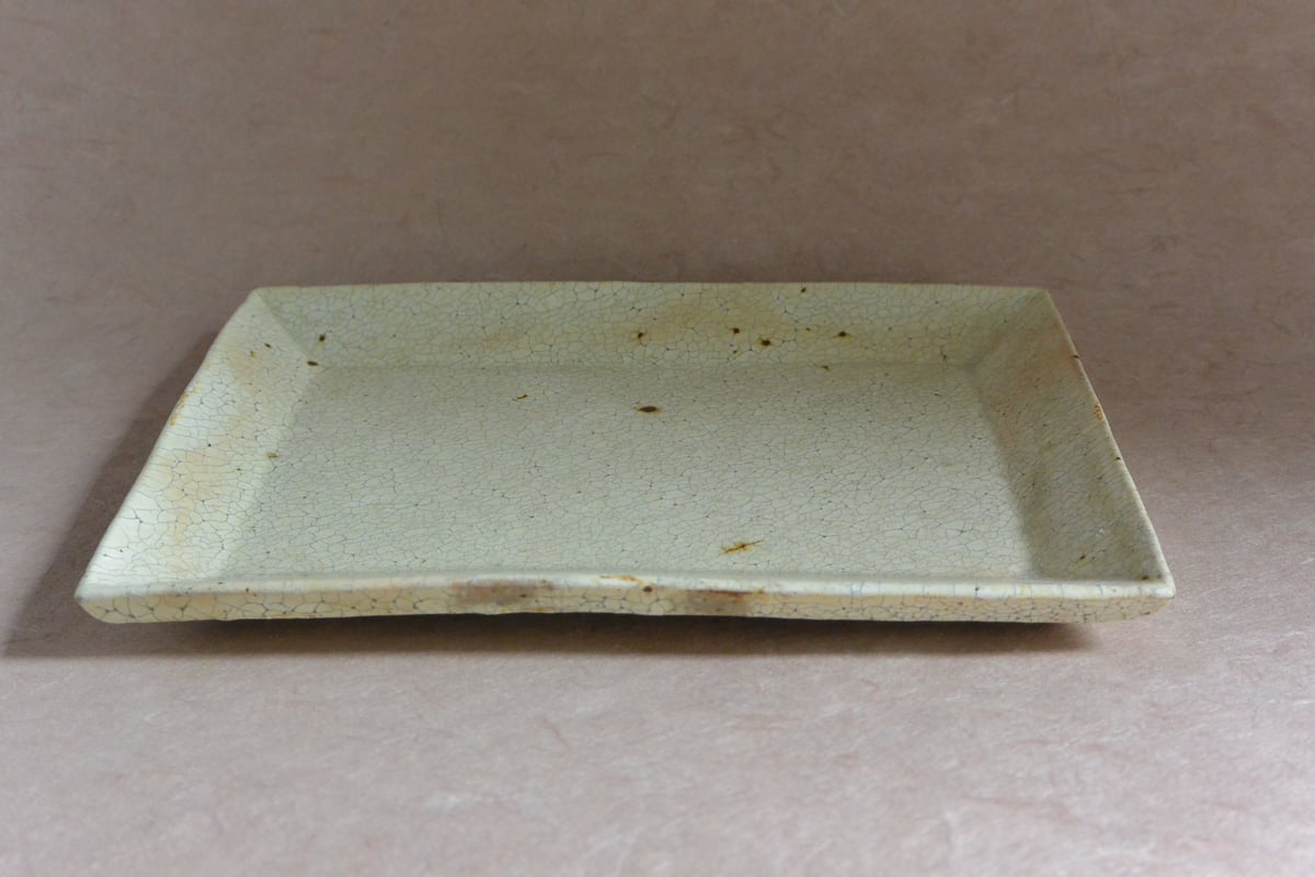 尾形 アツシ　ヒビ粉引長皿　2枚セット ヒビ粉引長方皿 031 | 桃居 online 展覧会