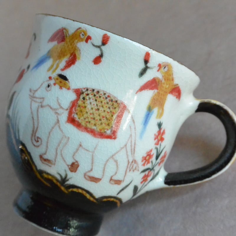 色絵象・孔雀文 コーヒーカップ＆ソーサー 020 | 桃居 online 展覧会