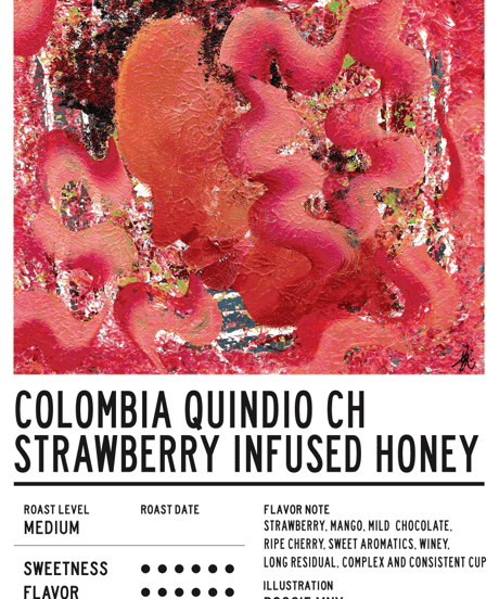 [100g][Medium Roast] Colombia キンディオ Quindio CH Strawberry Infused Honey