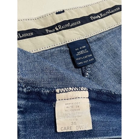 USED POLO ラルフローレン 90's ツータックデニムショートパンツ  ANDREW SHORT 35
