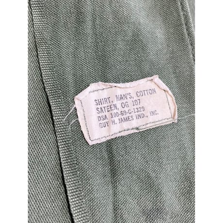VINTAGE 60's  US ARMY OG107 ユーティリティシャツ　シャツ袖 2nd 15 1/2×33