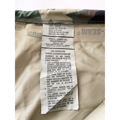 USED US ARMY ECWCS GEN1 ゴアテックスパンツ LARGE-REGULAR