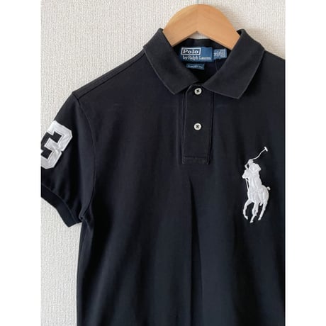 USED POLOラルフローレン BIGポニー　ポロシャツ　黒 M CUSTOM FIT
