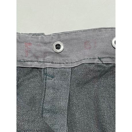 USED スイス軍　デニムワークパンツ 34/28相当　メタルボタン 65