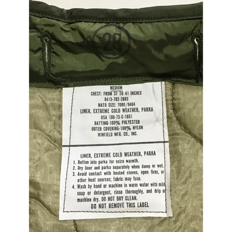DEAD STOCK US ARMY M65フィッシュテールパーカー用ライナー MEDIUM デッドストック 3