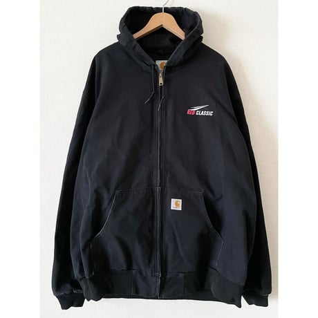 USED USA製 carhartt アクティブパーカー　中サーマル　黒 3XL