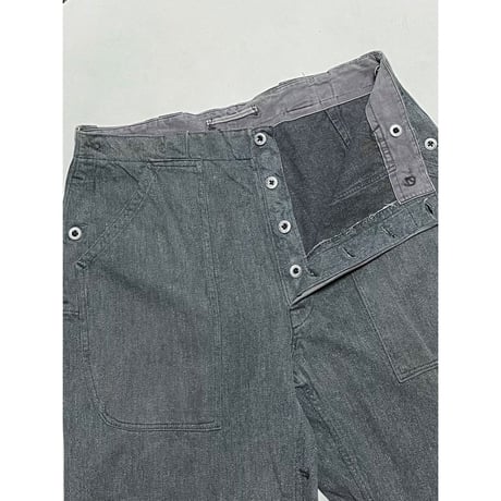 USED スイス軍　デニムワークパンツ　メタルボタン 36/28相当 32