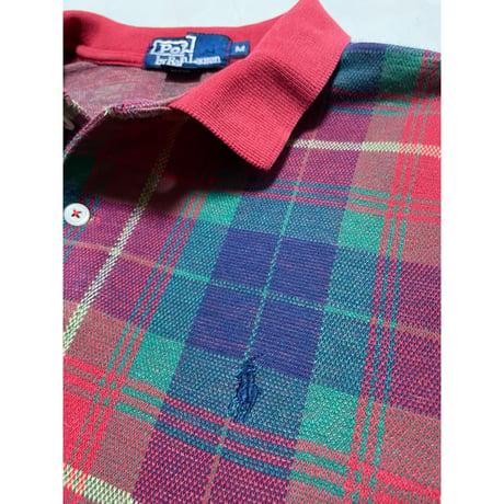 USED 90's POLOラルフローレン USA製　タータンチェック ポロシャツ M