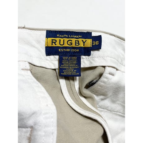 USED ラルフローレン RUGBY スカル刺繍チノショーツ BEIGE 36