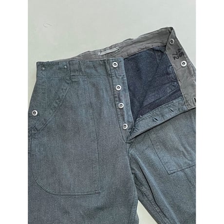 USED スイス軍　デニムワークパンツ 34/28相当 メタルボタン 49